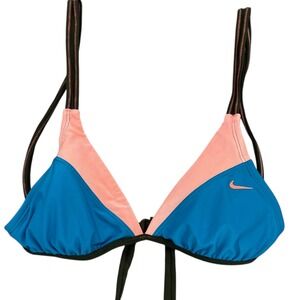 Nike‎ Colorblock Bikini Top Women's M Blue Pink Sport Swim Beachwear